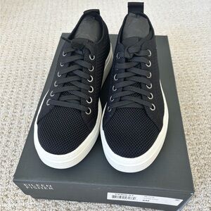 NWT Eileen Fisher Peris Recycled Stretch Knit Wedge Black Sneakers Sz 6